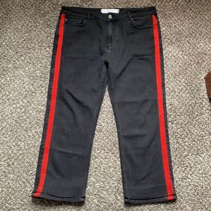 Victoria Beckham Black Denim With Red Strap